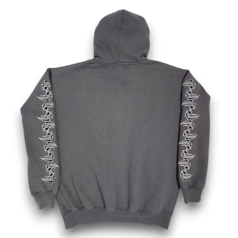 Sapphire Lounge Men's Large Gray Tribal Star Graphic Hoodie Y2k Streetwear - Picture 4 of 16